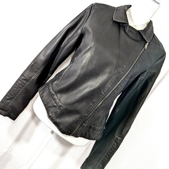 UNIVERSAL THREAD CO.! LIGHT BLACK VEGAN LEATHER MOTO/BUKER INSPIRED JACKET! SZ M - Picture 11 of 11
